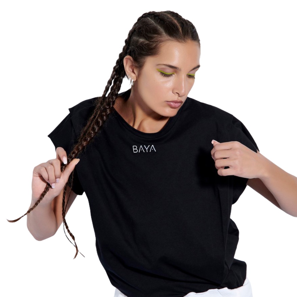 baya t-shirt with pleats black