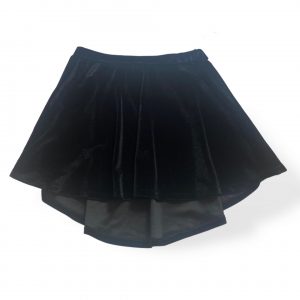 Handmade Velvet Pull On Skirt Black2