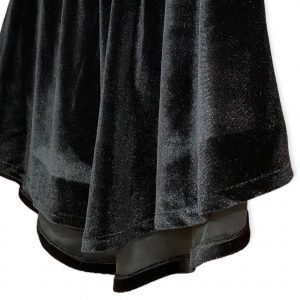 Handmade Velvet Pull On Skirt Black3