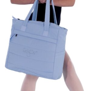 Medium Tote Bag With Zipper Light Blue Grishko1