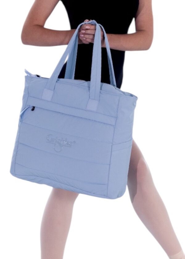 Medium Tote Bag With Zipper Light Blue Grishko1