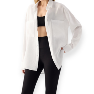 Λινό Oversized Πουκάμισο Lina Άσπρο