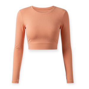 Μακρυμάνικο Κοντό Τοπ Ροδακινί