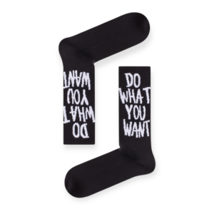 Κάλτσες με Print Do What You Want Μαύρο